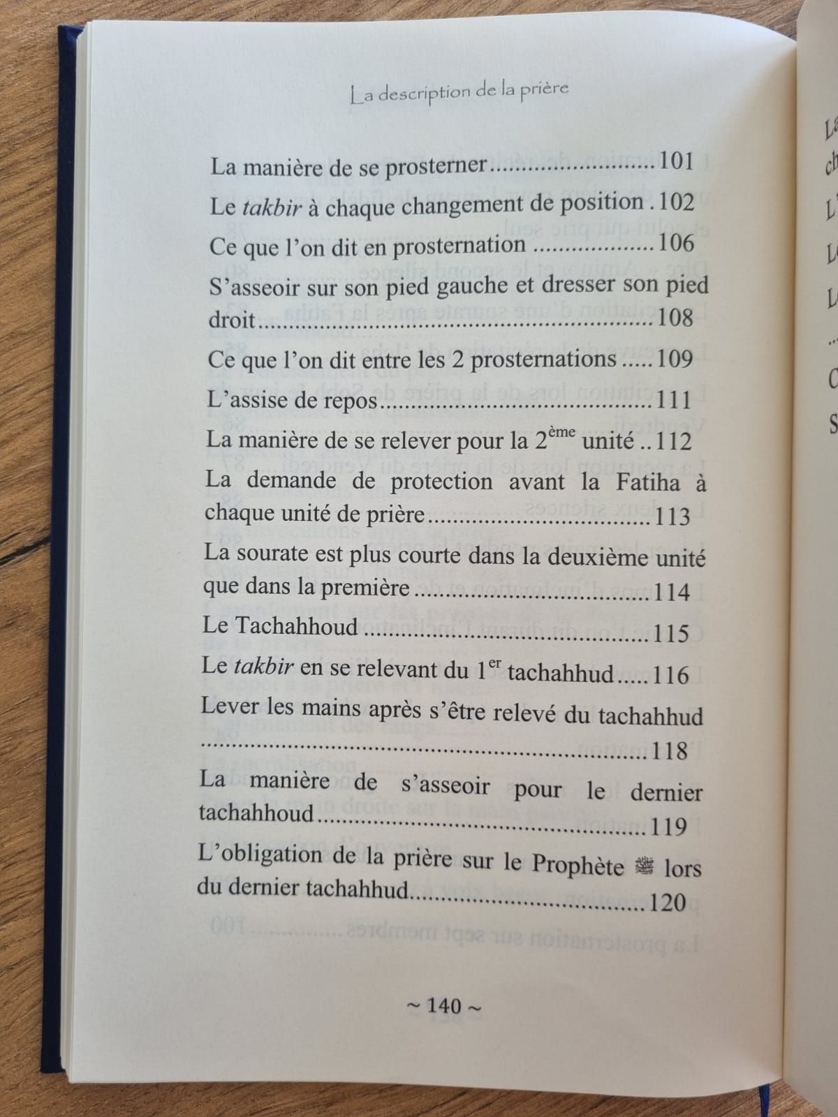 La description de la prière du noble Prophète