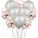 Lot de 10 ballons ( 5 simple + 5 confettis )