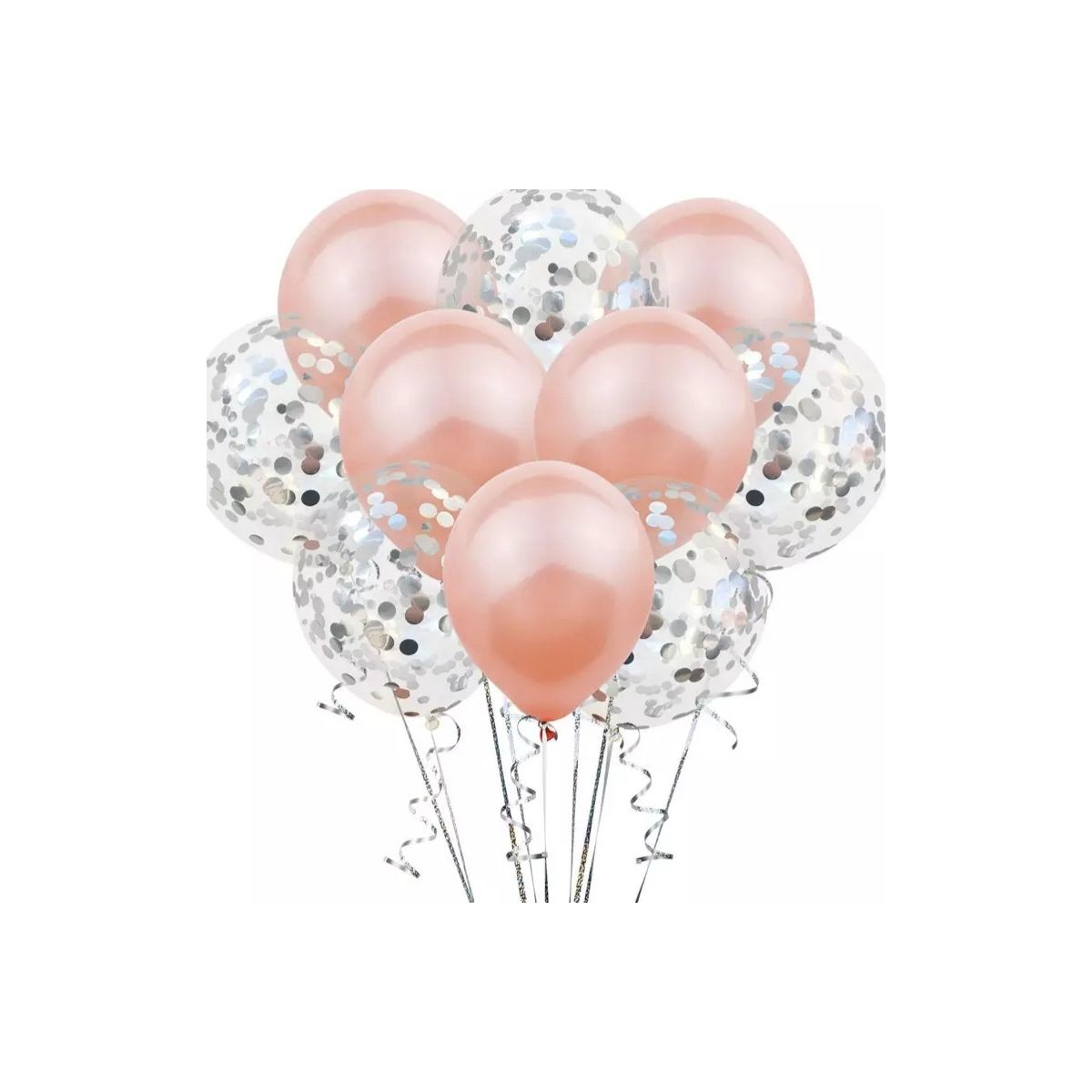 Lot de 10 ballons ( 5 simple + 5 confettis )