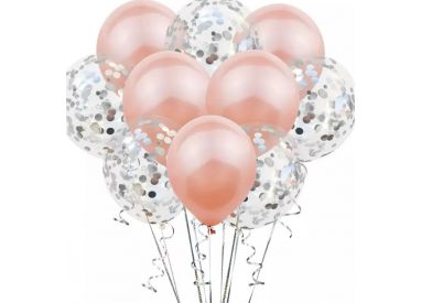 Lot de 10 ballons Eid mubarak ( 5 simple + 5 confettis )