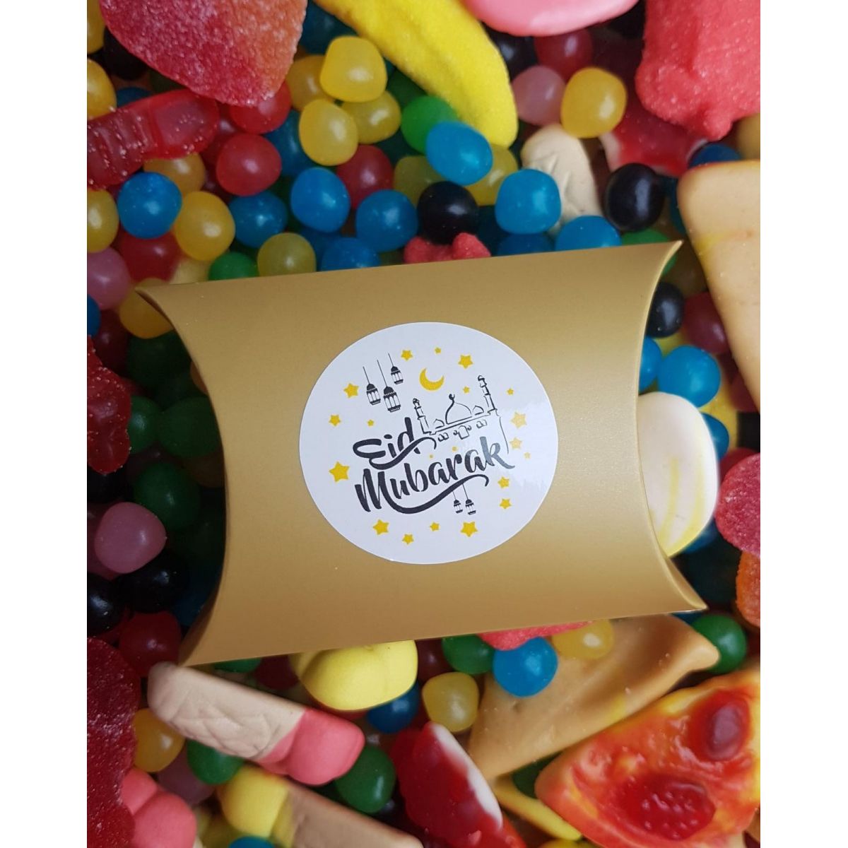 Boite bonbons couleur or "Eid Mubarak"