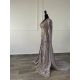CAFTAN « PERLE IMPÉRIALE » – Gris perle & rose gold