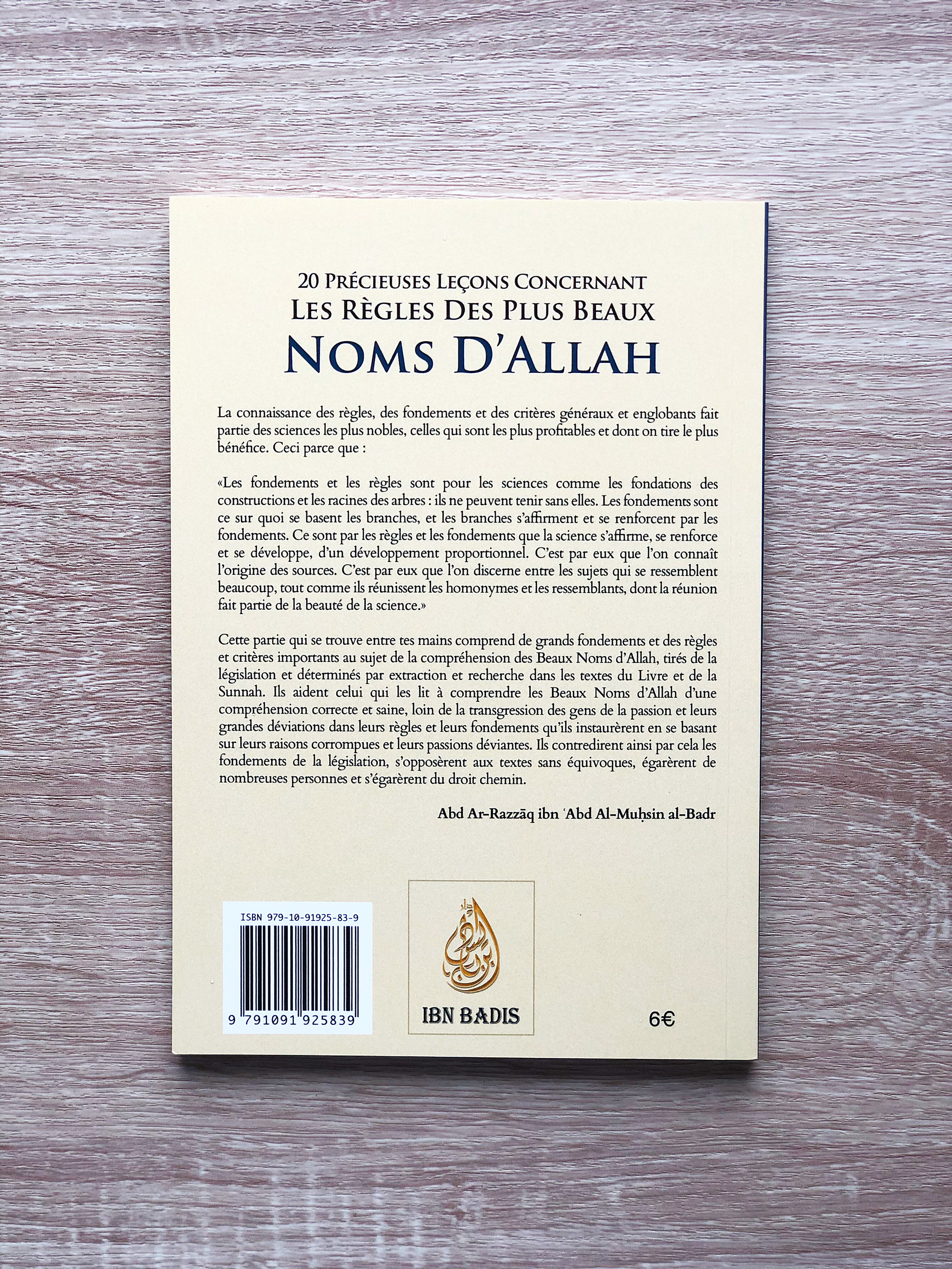 20 Précieuses Leçons Concernant Les Règles Des Plus Beaux Noms D'Allah (فائدة جليلة في قواعد الأسماء الحسنى ), Bilingue (Fr/Ar)
