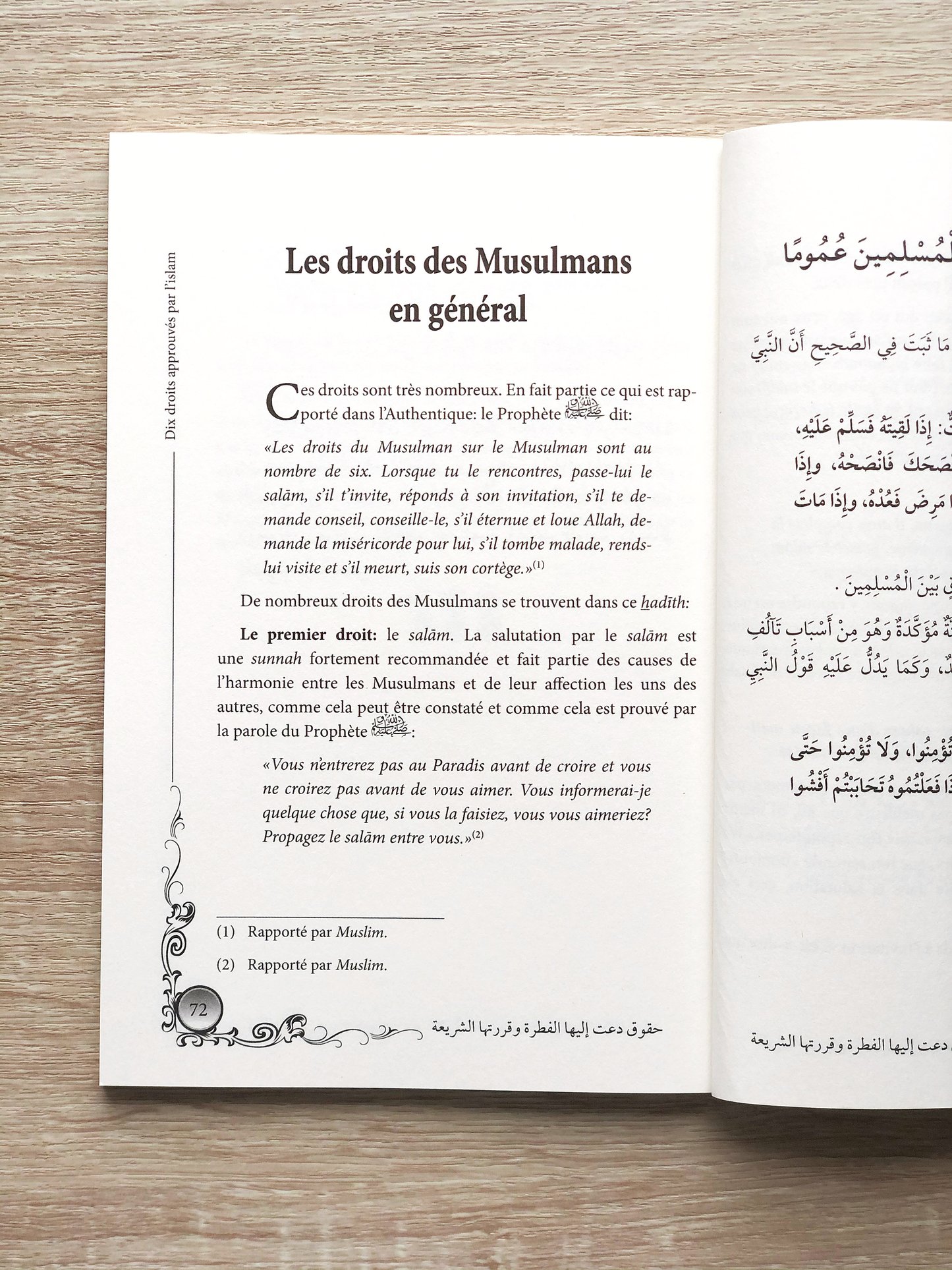 Dix Droits Approuvés Par L'Islam, De Muhammed Ibn Salih Al-Uthaymin, Bilingue (Français- Arabe)