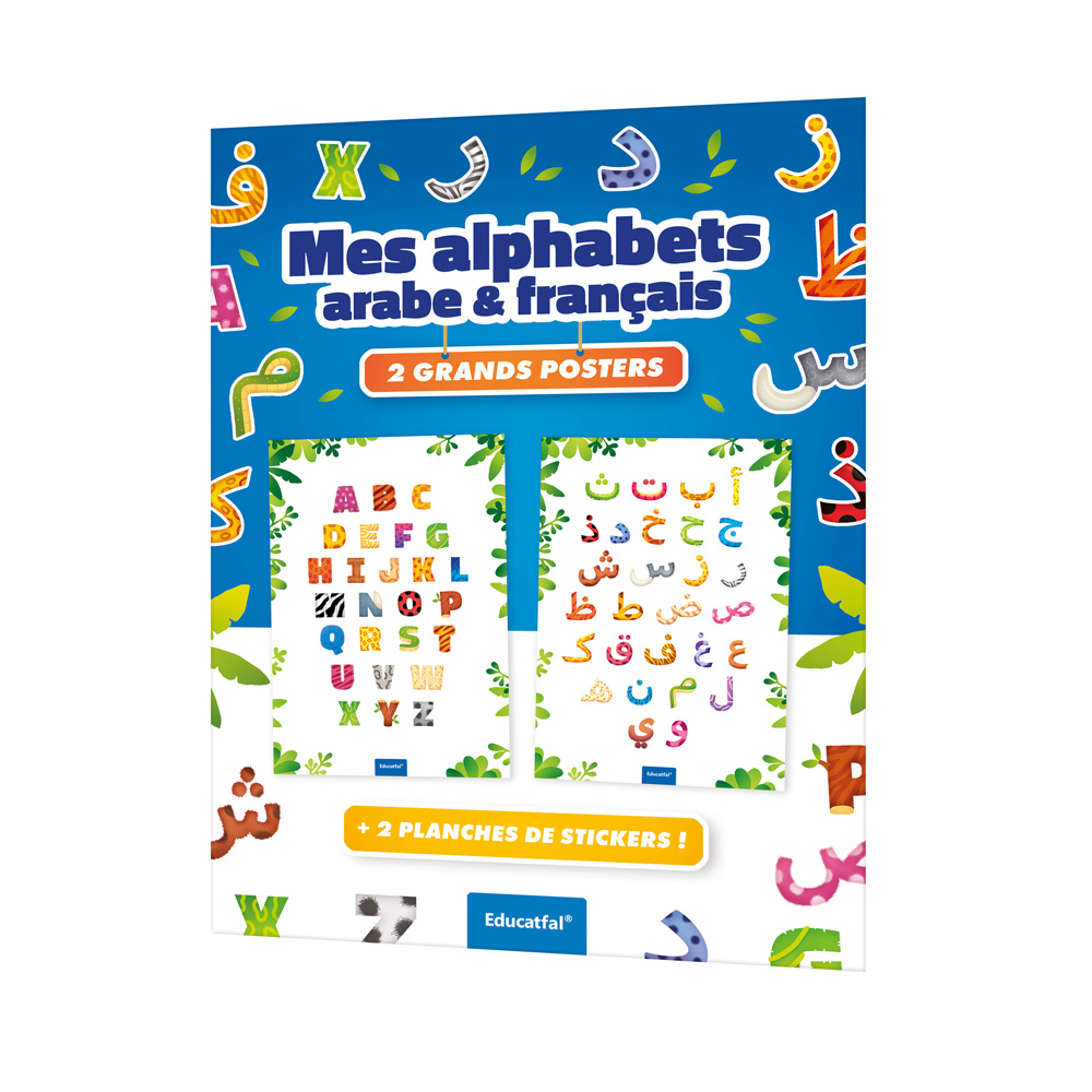 Mes alphabets arabe et français (poster+sitckers) - Educatfal