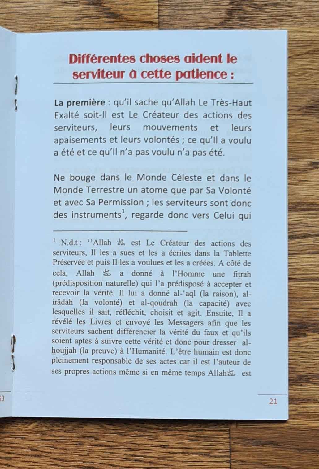 Règle dans la patience et le remerciement - Cheikh Al Islâm Ibn Taymiyyah