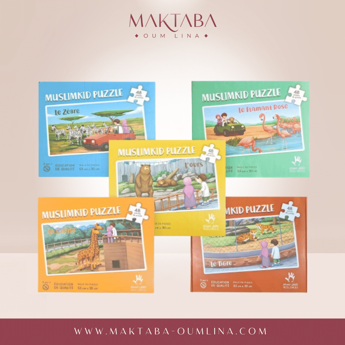 Pack de 5 Puzzles sur les animaux