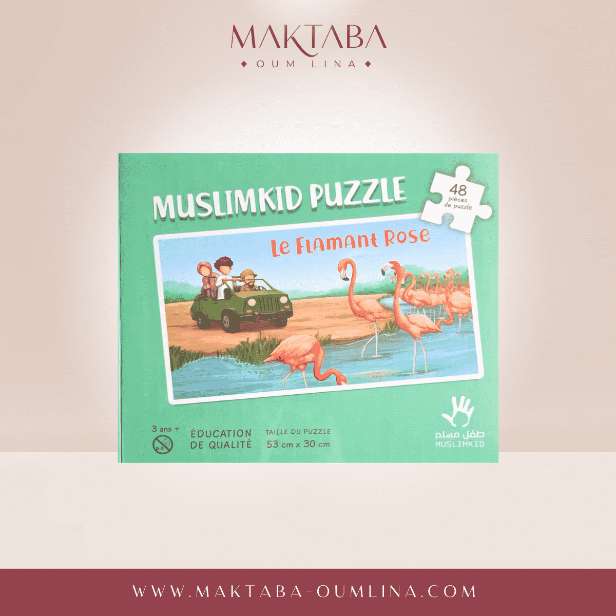 Puzzle sur Le Flamant Rose.  ( 48 pièces)