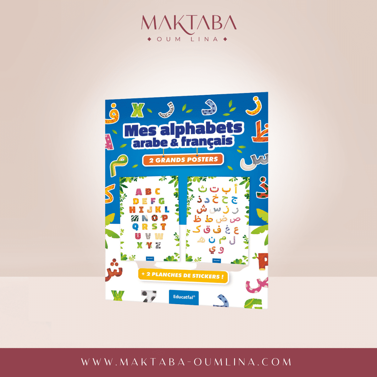 Mes alphabets arabe et français (poster+sitckers) - Educatfal
