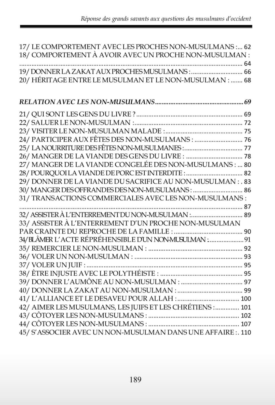 Réponse des grands savants: Aux questions des musulmans d'Occident