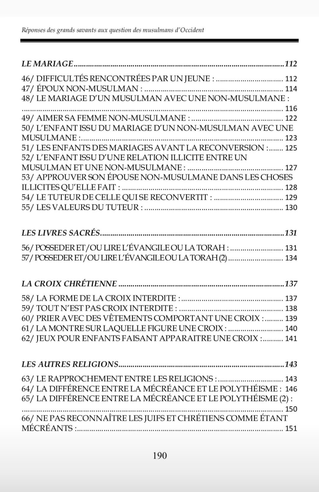 Réponse des grands savants: Aux questions des musulmans d'Occident