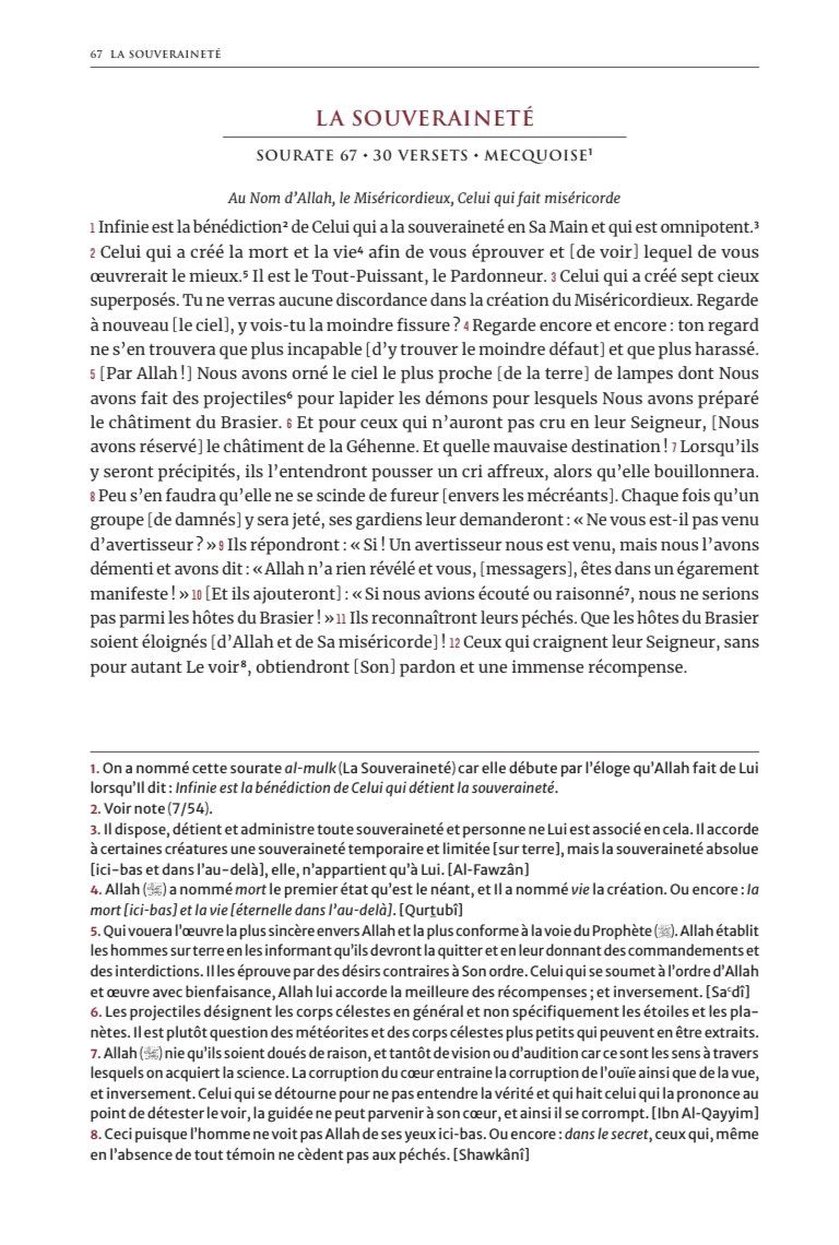 Le Coran trad sens versets (ARABE / FRANÇAIS ) édition TAWBAH