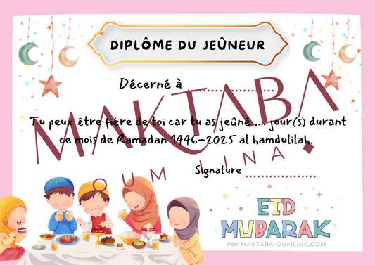 Diplôme du petit jeûneur : filles (format PDF à télécharger)