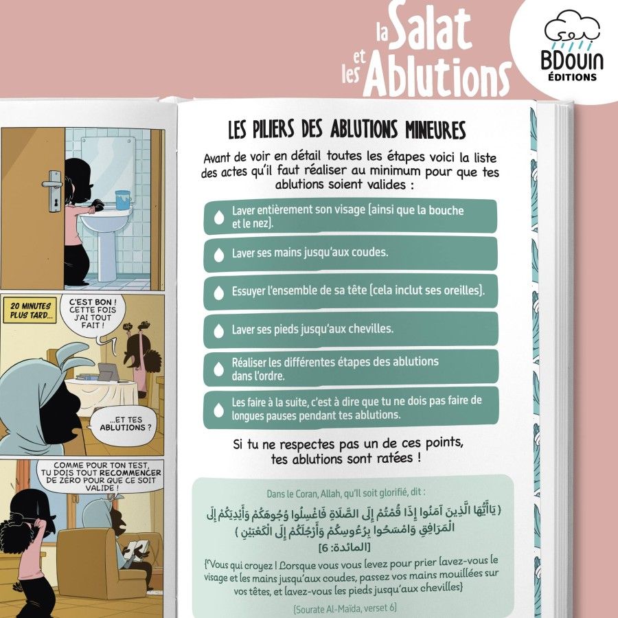Mini Guide Illustré : Apprendre la Salat (la prière) et les Ablutions - Bdouin